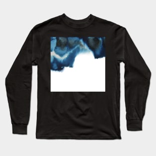 Abstract navy watercolor Long Sleeve T-Shirt